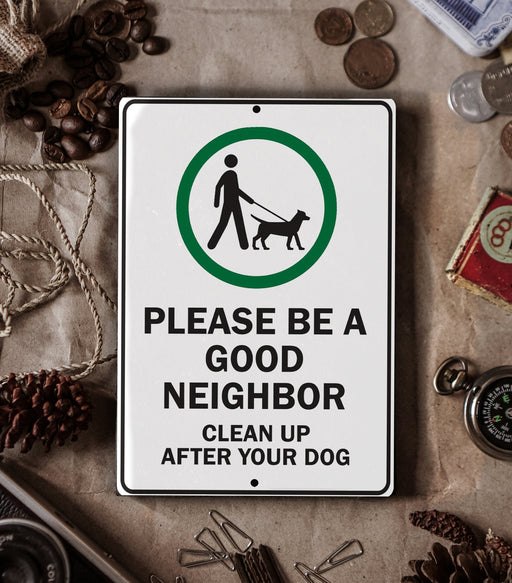 Pick up after your Dog Metal Yard Sign, Be a Good Neighbor, Metal Sign, Yard Sign, Clean up after Dog, Mothers Day Gift