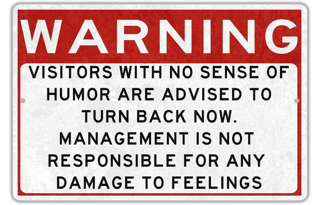 Metal Warning Sign, Not Responsible For Feelings, Sense Of Humor, Do Not Dumb, Funny Sarcastic Sign, Metal Garage Sign, Shop Sign, Dad Gift