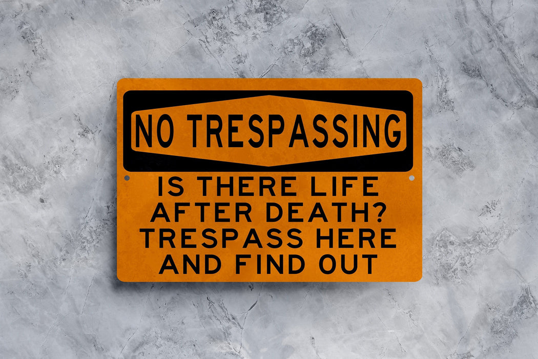 Funny No Trespassing Sign - Fathers Day Gift - Find Out If There's Life After Death
