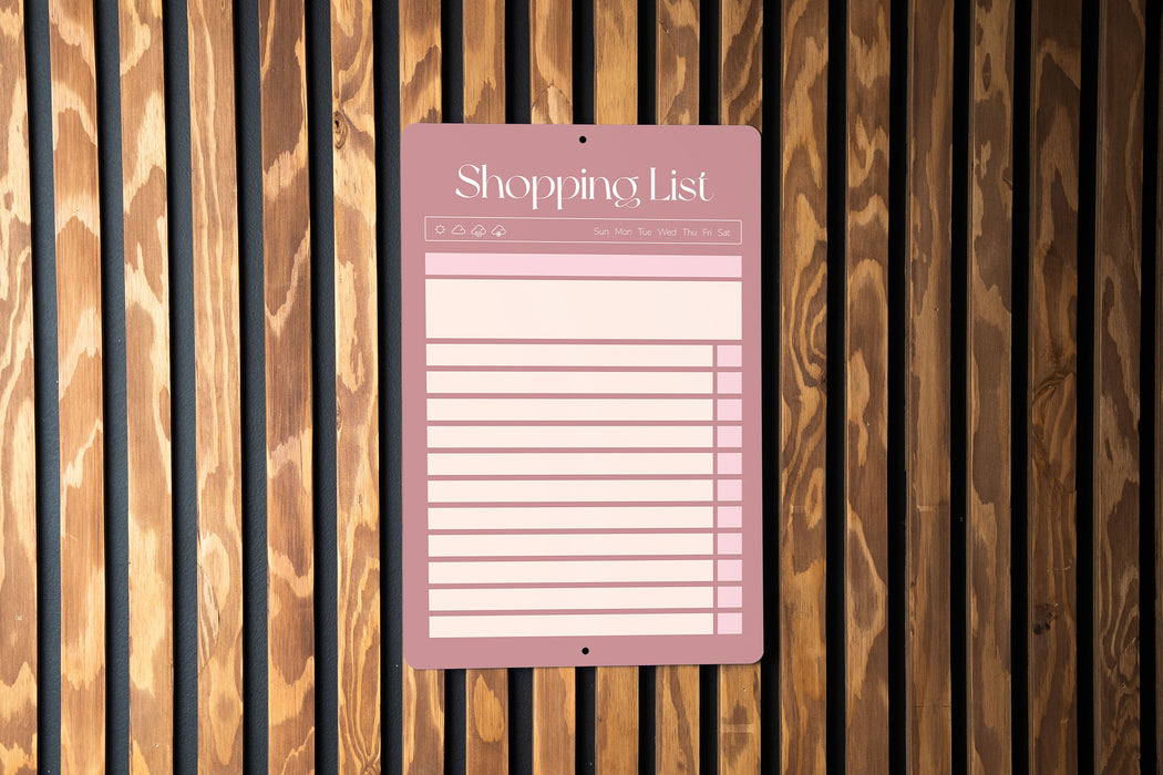 Fridge Shopping List - Metal Dry Erase Planner - Fridge Planner - Family Planner - Metal Shopping List - Grocery List