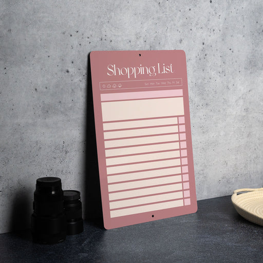 Fridge Shopping List - Metal Dry Erase Planner - Fridge Planner - Family Planner - Metal Shopping List - Grocery List