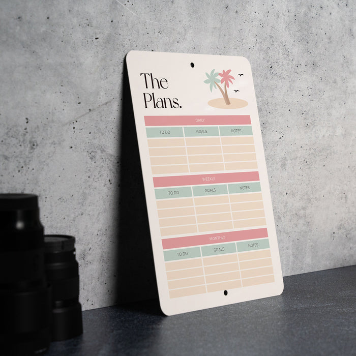 Motivational Planner - Metal Dry Erase Planner - Bedroom Planner - Daily Planner - Weekly Planner - Monthly Planner - Metal