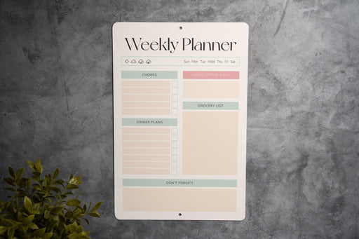 Family Planner - Metal Dry Erase Planner - Weekly Planner - Fridge Planner - Simple Planner - Reusable Planner- Chores List - Shopping List