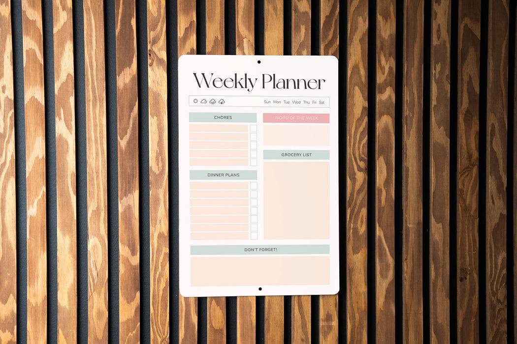 Family Planner - Metal Dry Erase Planner - Weekly Planner - Fridge Planner - Simple Planner - Reusable Planner- Chores List - Shopping List