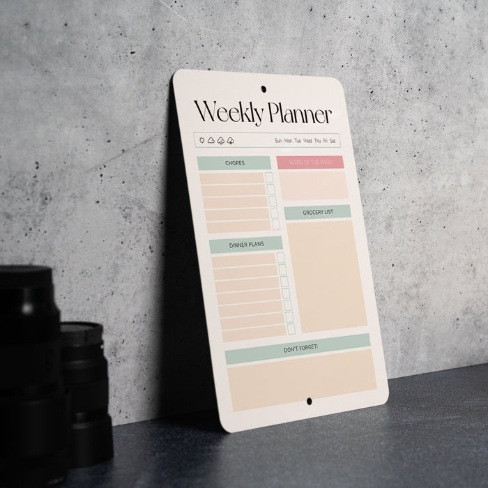 Family Planner - Metal Dry Erase Planner - Weekly Planner - Fridge Planner - Simple Planner - Reusable Planner- Chores List - Shopping List