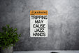 Warning, Tripping May Cause Jazz Hands Metal Sign - Humorous Warning Sign, Funny Dance Decor, Unique Wall Art, Quirky Home Decor