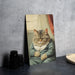 Vintage Retro Sad Fat Cat Metal Sign - Chonker Art, Nostalgic Decor, Whimsical Pet, Quirky Animal, Home Wall Accent