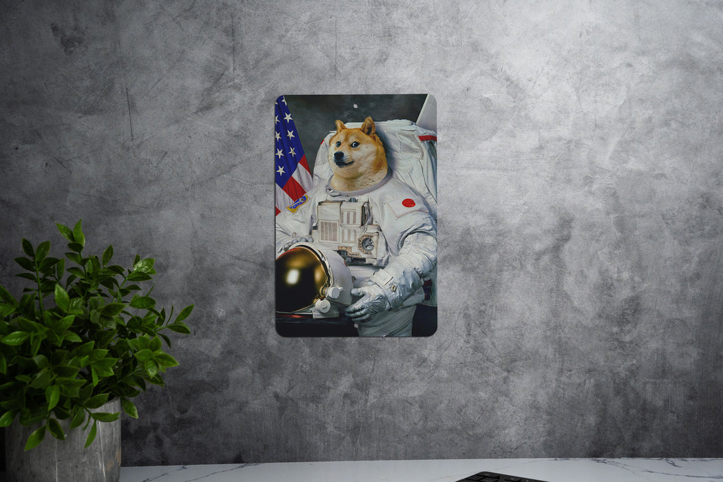 Astronaut Doge Meme Metal Sign - Space Dog Decor, Meme Wall Art, Funny Animal Sign, Outer Space Decor, Quirky Home Accessory