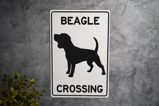 Beagle Crossing Metal Sign, Dog Lover Gift, Pet Safety Sign, Outdoor Decor, Home Accessory