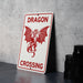 Dragon Crossing Metal Sign, Fantasy Decor, Mythical Creature Sign, Unique Gift, Magical Home Decor
