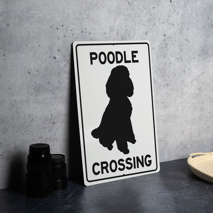 Poodle Crossing Metal Sign, Dog Lover Gift, Pet Safety Alert, Cute Animal Crossing, Home Decor, Garden Sign