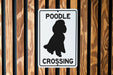 Poodle Crossing Metal Sign, Dog Lover Gift, Pet Safety Alert, Cute Animal Crossing, Home Decor, Garden Sign
