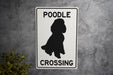 Poodle Crossing Metal Sign, Dog Lover Gift, Pet Safety Alert, Cute Animal Crossing, Home Decor, Garden Sign