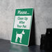Dog Waste Sign - Eco Metal, Responsible Pet, Outdoor Etiquette