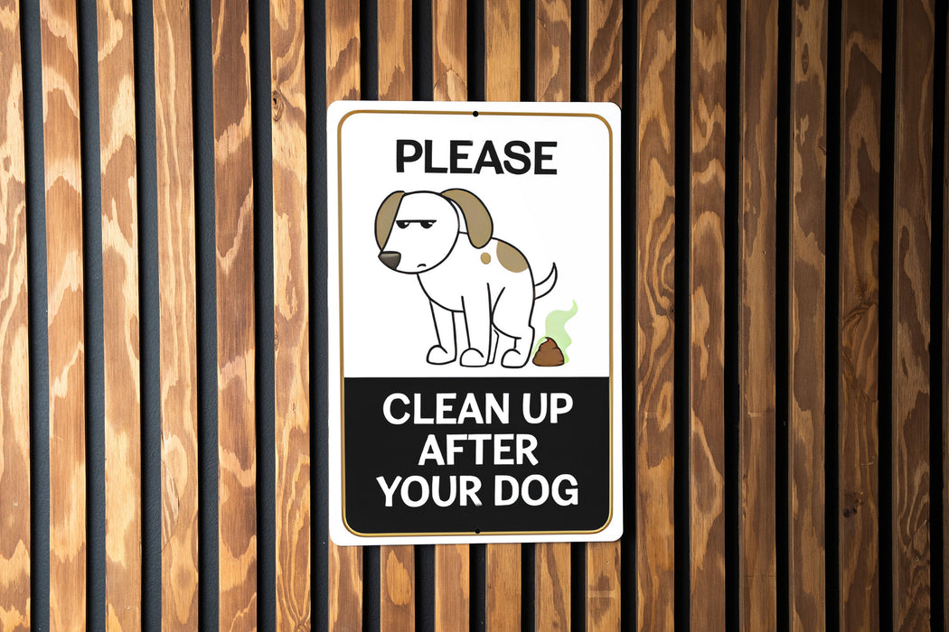 Pet Cleanup Metal Sign - Dog Park, Green Reminder, Eco Friendly
