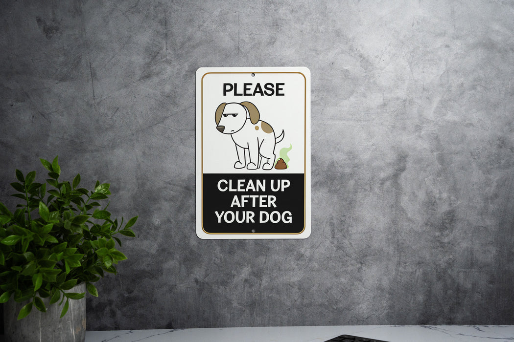 Pet Cleanup Metal Sign - Dog Park, Green Reminder, Eco Friendly