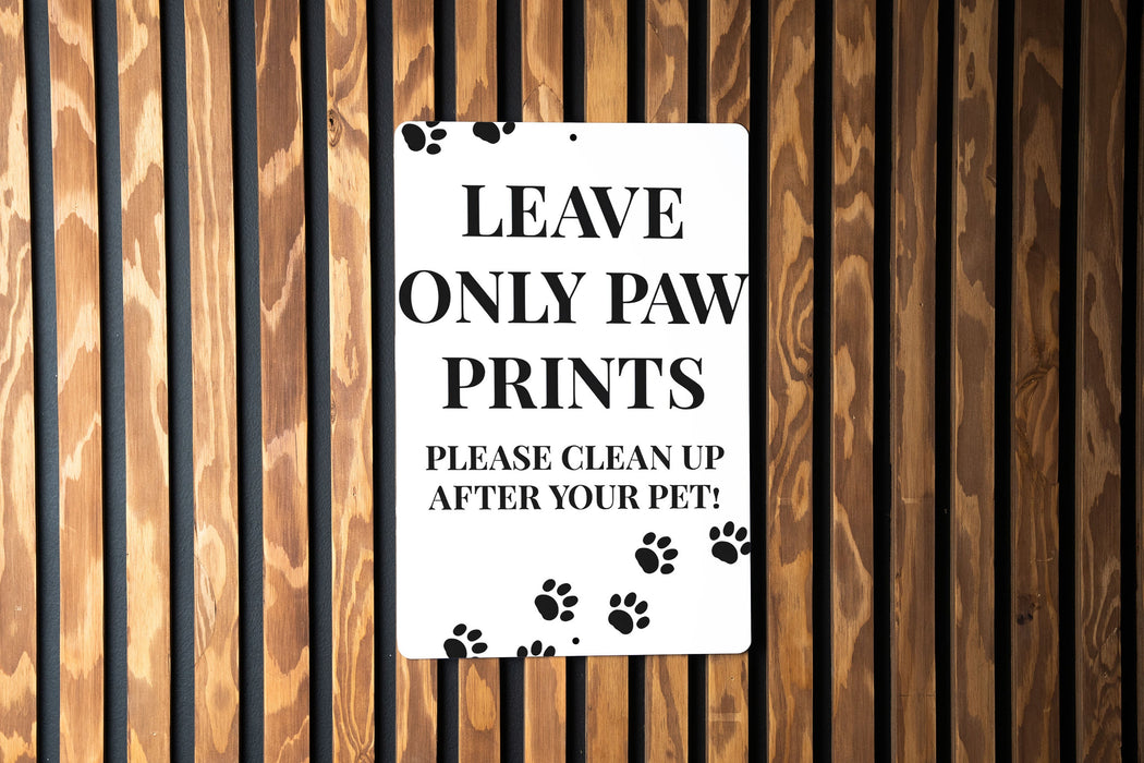 Metal Dog Clean-Up Sign - Eco Etiquette, Responsible Owner, Yard Care