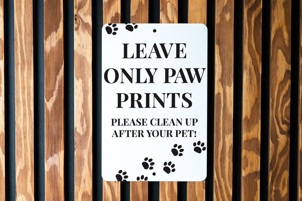 Metal Dog Clean-Up Sign - Eco Etiquette, Responsible Owner, Yard Care