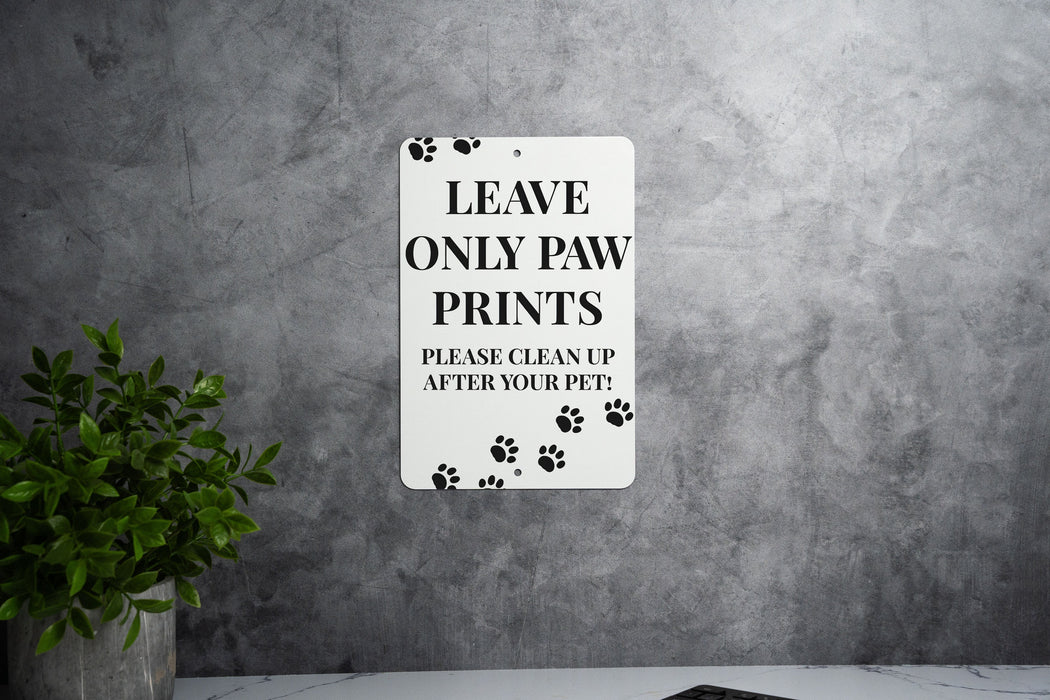 Metal Dog Clean-Up Sign - Eco Etiquette, Responsible Owner, Yard Care