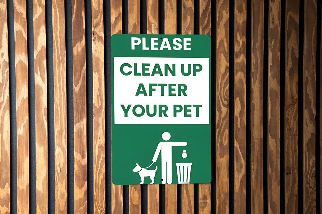 Pick Up After Your Dog - Metal Sign, Eco-Friendly Reminder, Pet Care