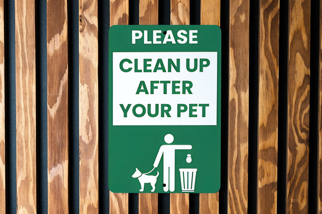 Pick Up After Your Dog - Metal Sign, Eco-Friendly Reminder, Pet Care