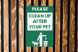 Pick Up After Your Dog - Metal Sign, Eco-Friendly Reminder, Pet Care