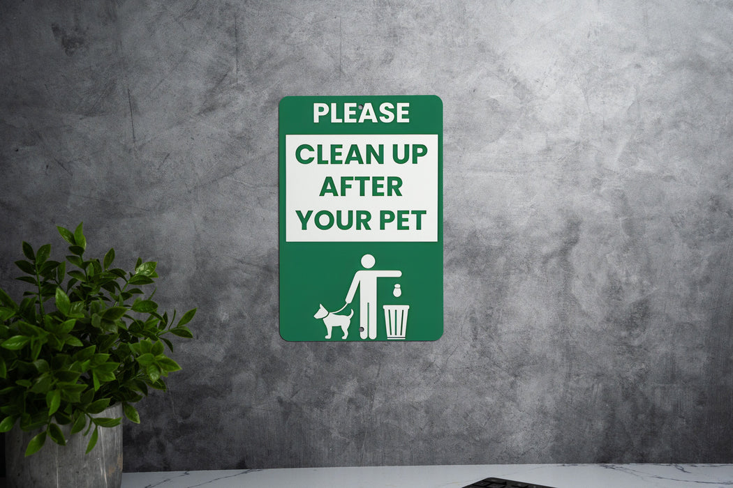 Pick Up After Your Dog - Metal Sign, Eco-Friendly Reminder, Pet Care