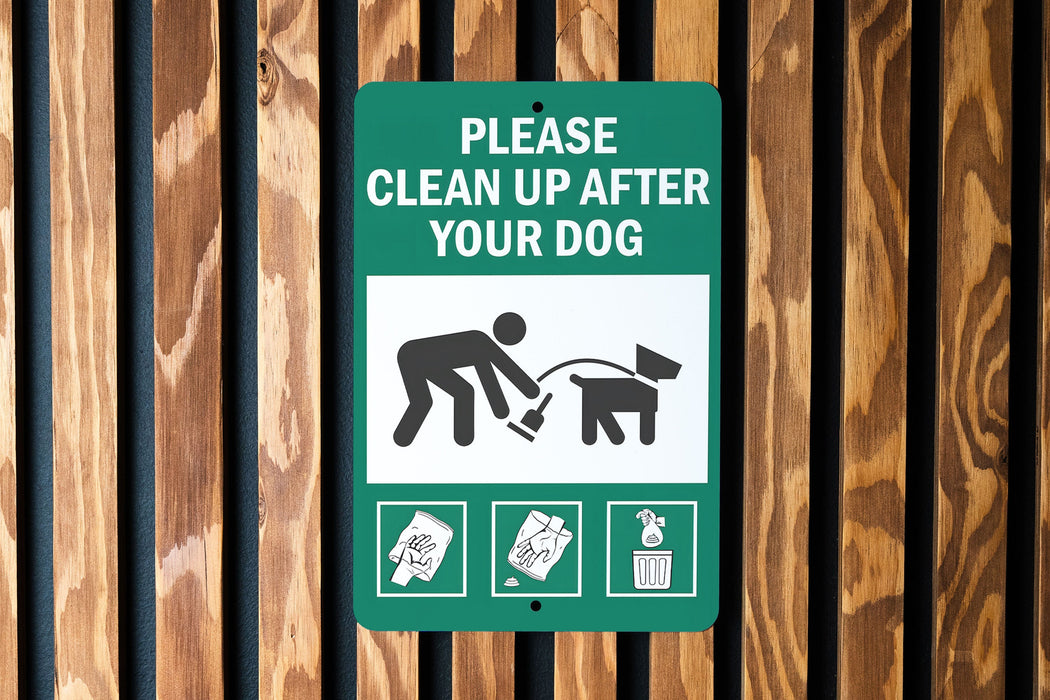 Yard Dog Sign - Please Clean Up, Metal, Green Living, Pet Etiquette