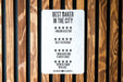 Best Baker in the City Metal Sign, Funny Reviews, Quirky Bakery Decor, Unique Baker Gift, Humorous Kitchen Art