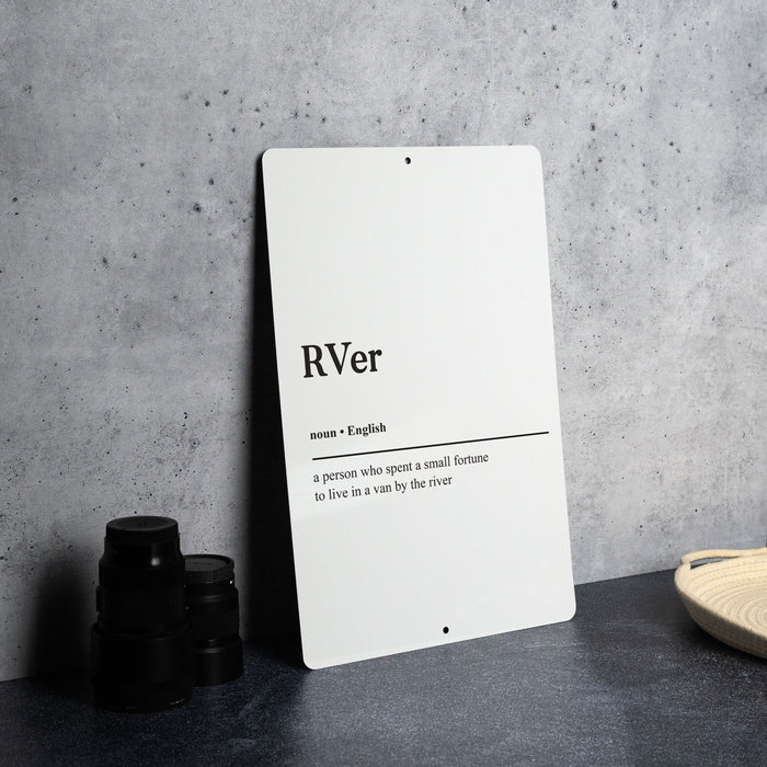 RVer Definition Gift for Traveler Metal Sign - RV Lifestyle, Camper Decor, Travel Humor, Adventure Seeker, Road Trip Art