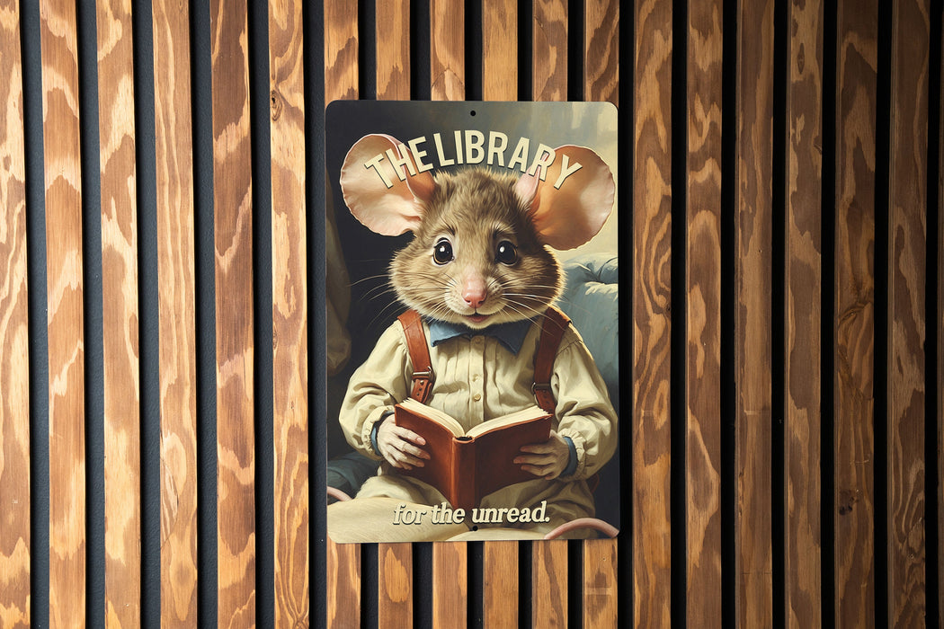 The Library for the Unread Metal Sign - Book Lover Decor, Reading Nook, Literary Humor, Unique Library Sign, Gift