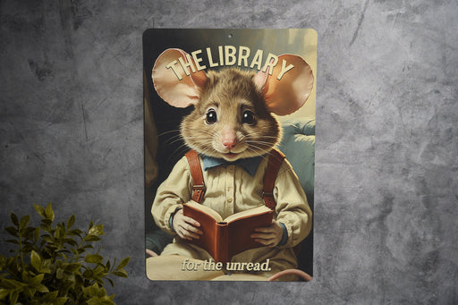 The Library for the Unread Metal Sign - Book Lover Decor, Reading Nook, Literary Humor, Unique Library Sign, Gift