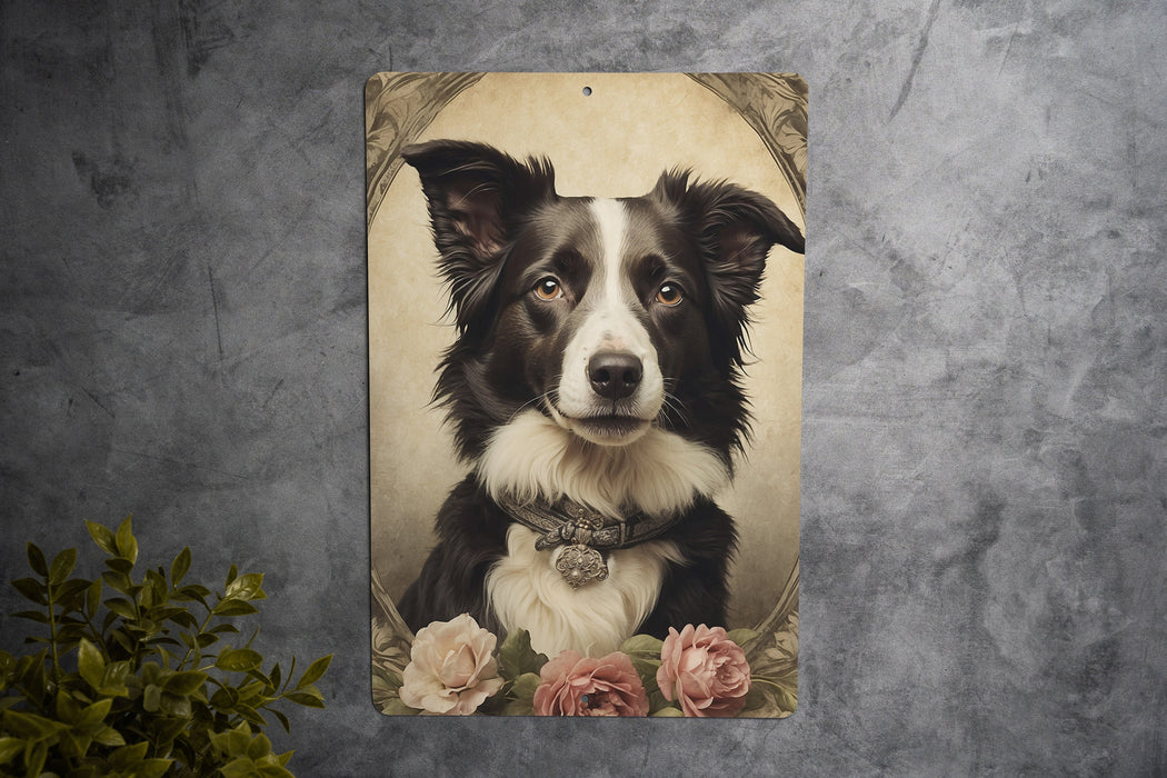 Victorian Portrait of Border Collie Metal Sign - Classic Dog Art, Pet Lover Gift, Vintage Decor, Canine Elegance, Heritage Breed Sign
