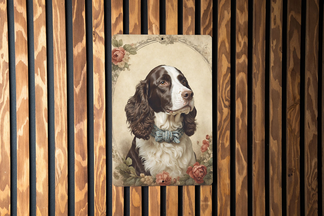 Victorian Portrait of an English Springer Metal Sign - Elegant Dog Art, Springer Spaniel Gift, Classic Decor, Pet Lover, Heritage Breed Sign