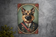 Victorian Portrait of a German Shepherd Metal Sign - Noble Dog Art, Shepherd Lover Gift, Classic Decor, Elegant Pet Portrait