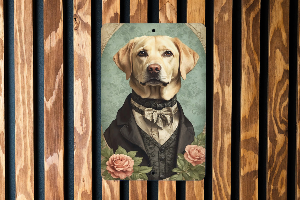 Victorian Portrait of a Labrador Retriever Metal Sign, Vintage Dog Art, Home Decor, Pet Lover Gift, Wall Hanging, Animal Portrait