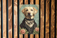 Victorian Portrait of a Labrador Retriever Metal Sign, Vintage Dog Art, Home Decor, Pet Lover Gift, Wall Hanging, Animal Portrait