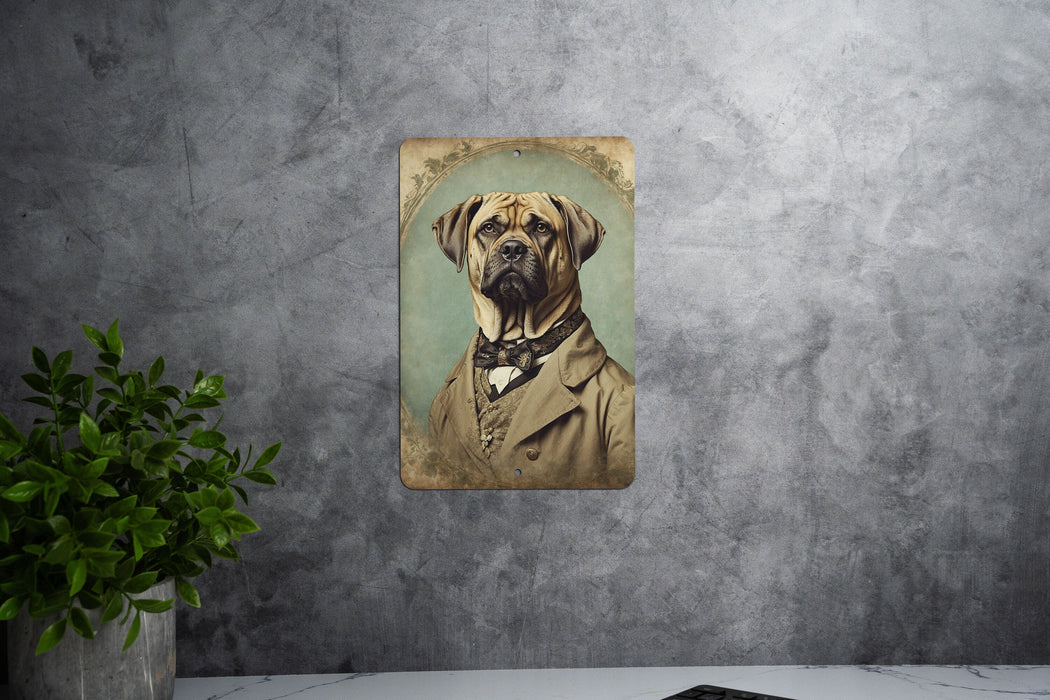 Victorian Portrait of a Mastiff Hound Metal Sign, Antique Dog Art, Vintage Home Decor, Mastiff Lover Gift, Elegant Wall Art
