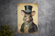Victorian Portrait of a Mouse Metal Sign, Vintage Rodent Art, Quirky Home Decor, Unique Wall Art, Animal Lover Gift
