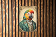 Victorian Portrait of a Parrot Metal Sign, Exotic Bird Art, Vintage Decor, Bird Lover Gift, Tropical Wall Art, Colorful Home Accessory