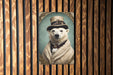 Victorian Portrait of a Polar Bear Metal Sign, Arctic Animal Art, Vintage Home Decor, Polar Bear Lover Gift, Elegant Wall Art