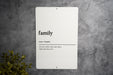 Family Definition Metal Sign, Heartwarming Home Decor, Family Love Art, Inspirational Quote, Household Unity