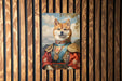 Victorian Samurai Shiba Inu Metal Sign - Warrior Spirit, Noble Breed, Bushido Canine, Period Samurai Decor, Japanese Dog Art