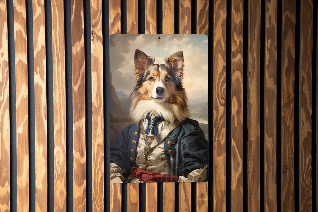 Victorian Shetland Sheepdog Metal Sign - Regal Herder, Noble Companion, Aristocratic Collie, Period Elegance, Classic Sheepdog Decor