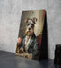 Victorian Miniature Schnauzer Painting Metal Sign - Aristocratic Schnauzer, Noble Companion, Period Attire, Schnauzer Decor, Regal Portrait