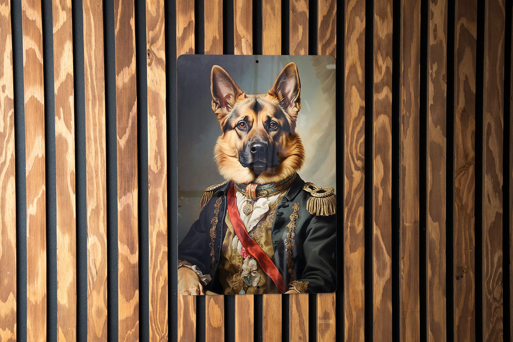 Victorian Warrior German Shepherd Metal Sign - Noble Guardian, Regal Protector, Heroic Shepherd, Period Warrior, German Shepherd Ar