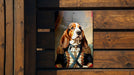 Victorian Warrior Basset Hound Metal Sign - Regal Hound, Noble Sentry, Period Guard, Aristocratic Basset, Historical Dog Decor