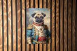 Victorian Warrior Pug Metal Sign - Regal Fighter, Noble Pug, Period Warrior, Aristocratic Guard, Pug Decor