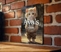 Adorable Cat Bedroom Sign - Metal Poster for Pet Lovers, Customizable Kids Room Wall Art