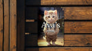 Adorable Cat Bedroom Sign - Metal Poster for Pet Lovers, Customizable Kids Room Wall Art